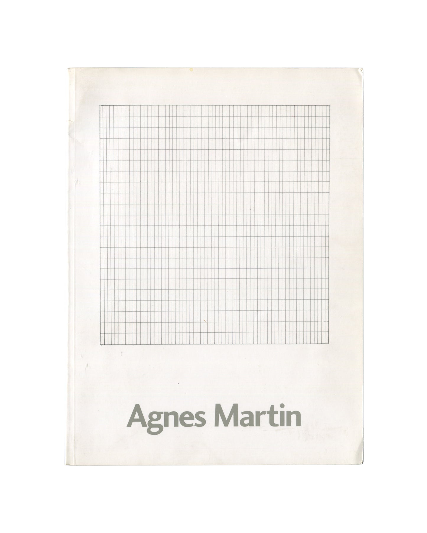 Agnes Martin, Paintings and Drawings 1977–1991, Serpentine Gallery 1993, front cover, grid drawing, grey typography