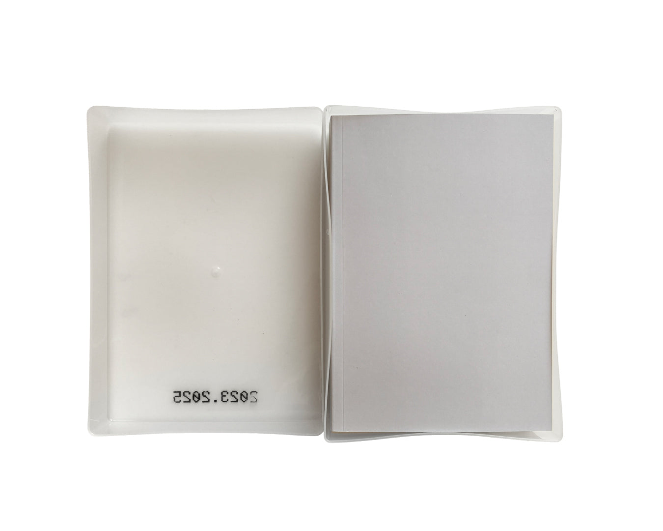 Matthew Peers – Wishing Wells publication , showing front cover and open clamshell box, title "2023.2025" printed in pixelated handheld-printer type