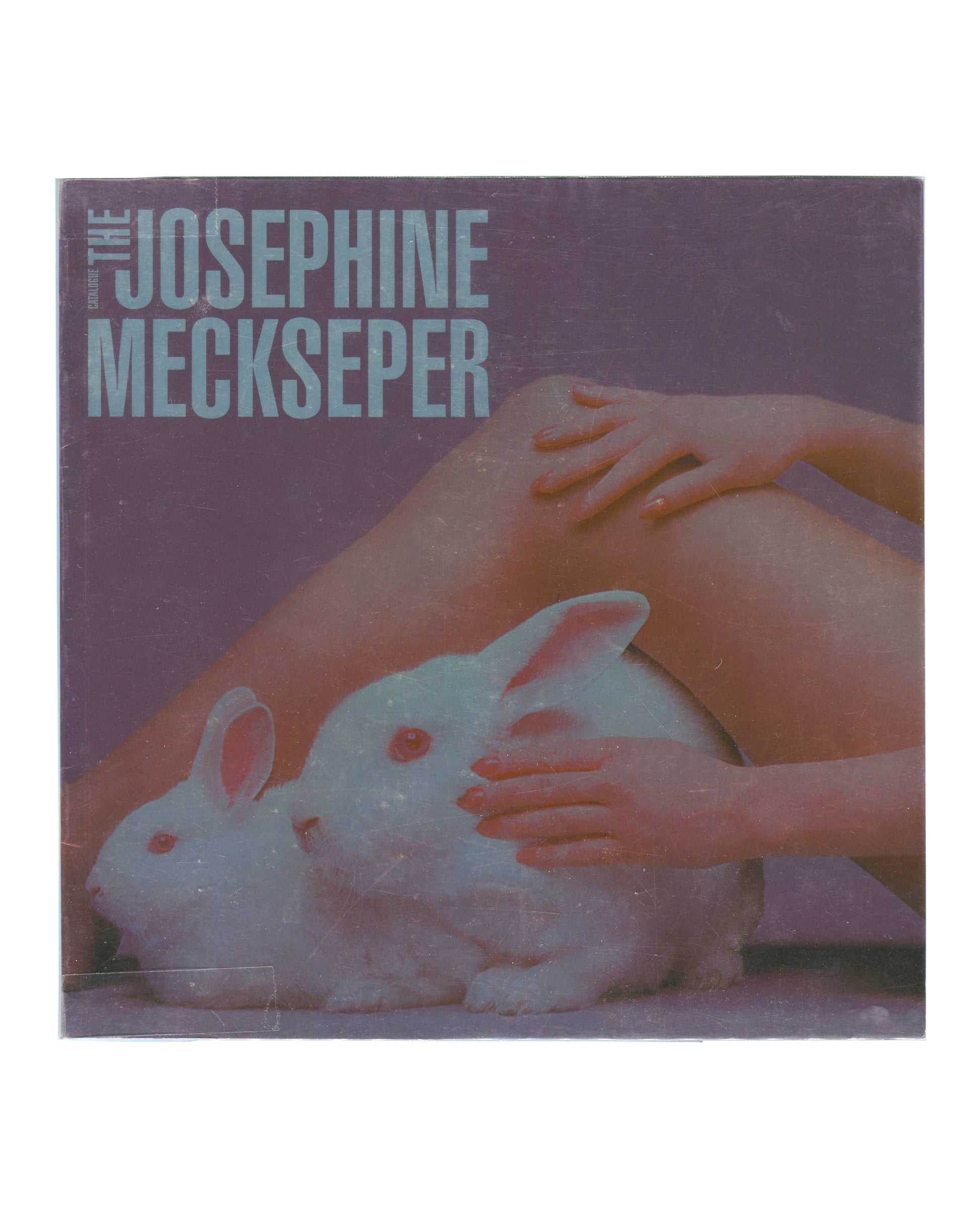 Josephine Meckseper, The Josephine Meckseper Catalogue No. 1, Lukas & Sternberg 2004, two white rabbits, hands on bare skin, front 
