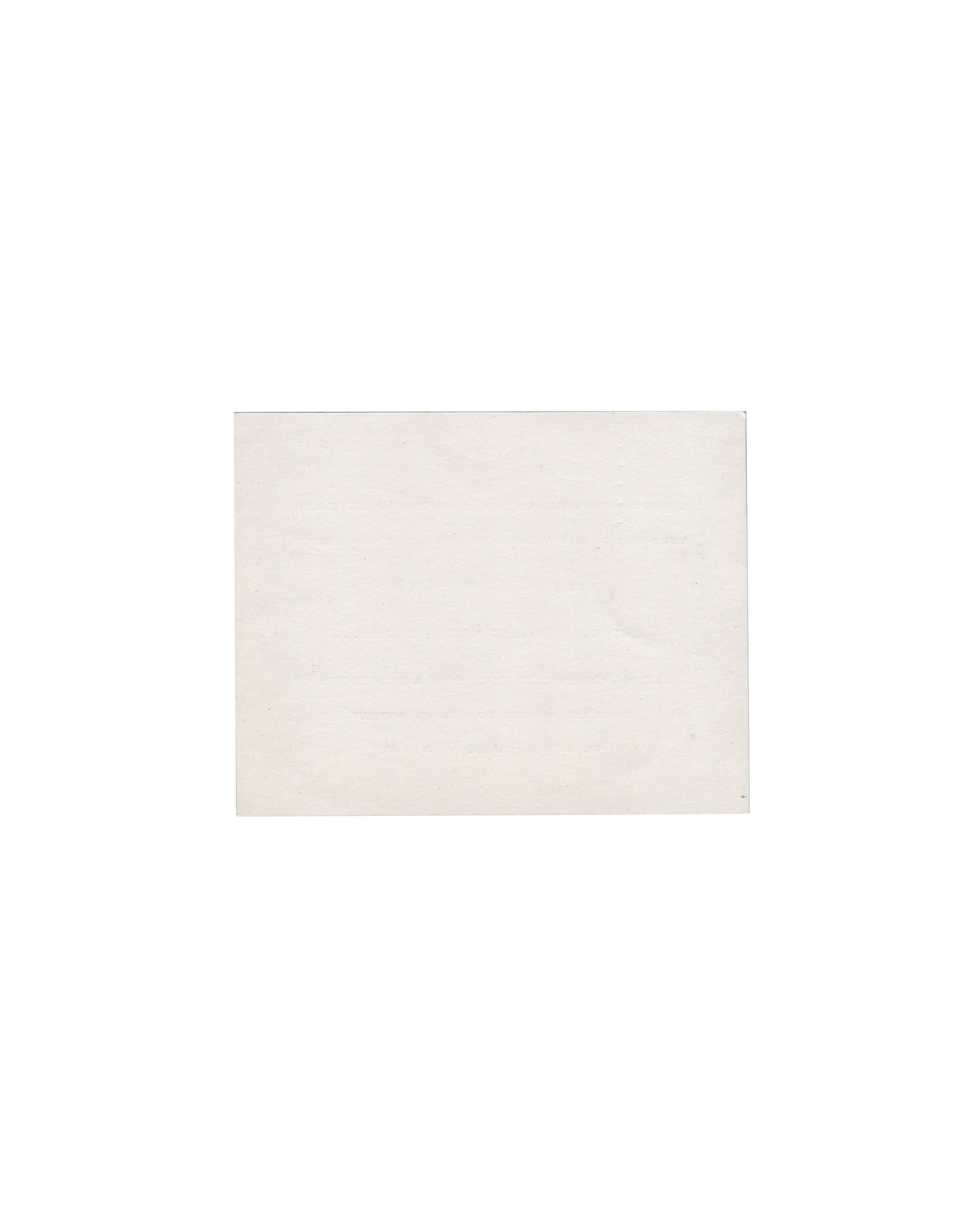 Verso Walter Mehring, Mais où sont les neiges Dada…, 1966. Invitation verso: plain cream card stock, unprinted; light age toning and faint surface marks.