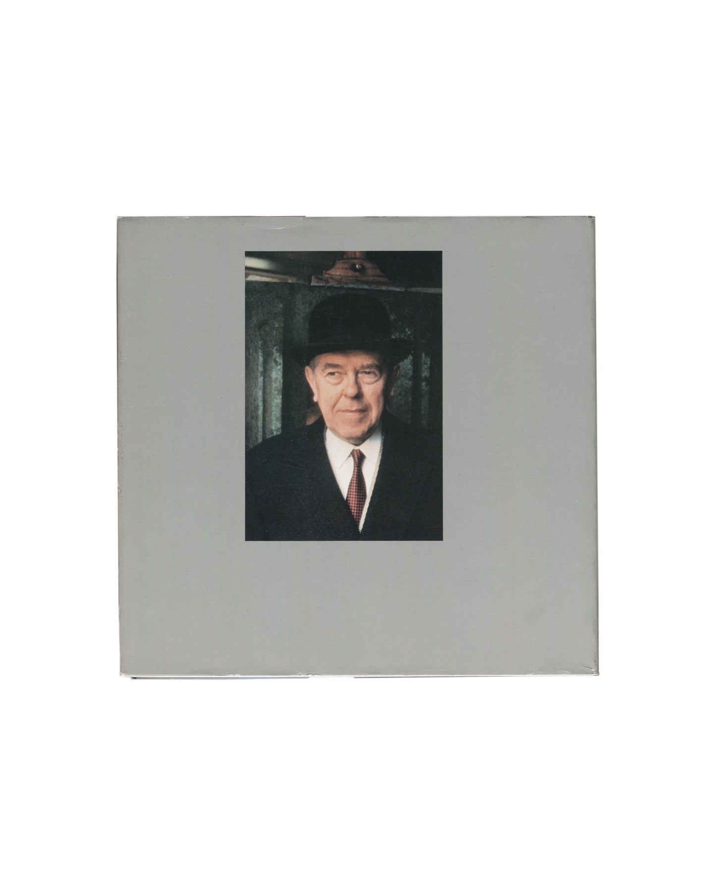 Duane Michals, A Visit with Magritte, Matrix Publications 1981, pale grey card, colour portrait of Magritte in bowler hat centred, back cover