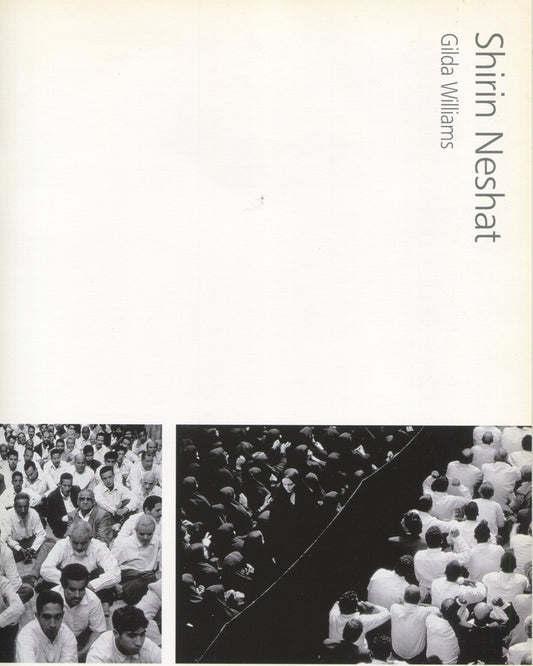 Shirin Neshat, Serpentine Gallery exhibition guide, 2000, front cover, Rapture still, chadors on beach 