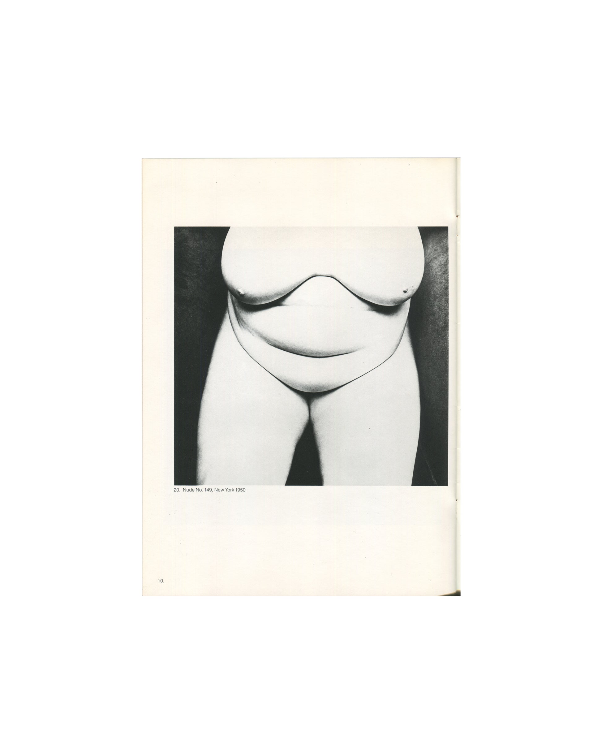 Irving Penn, Nude No. 149, New York 1950, platinum-palladium print, cropped female torso, catalogue p.10 
