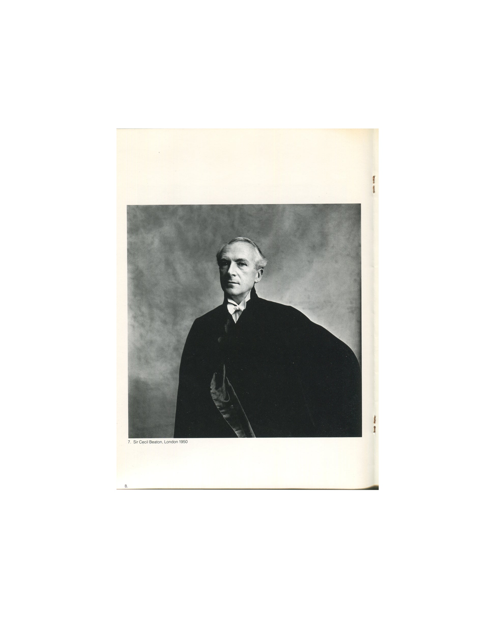 Irving Penn, Sir Cecil Beaton, London 1950, platinum-palladium print, portrait, man in dark cape, catalogue p.8 
