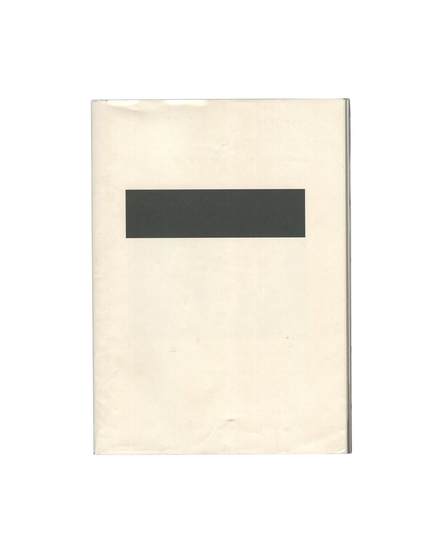 Stefano Pilati, Random Identities, Jordan Hemingway, zine front cover, cream with dark grey horizontal block, 2019
