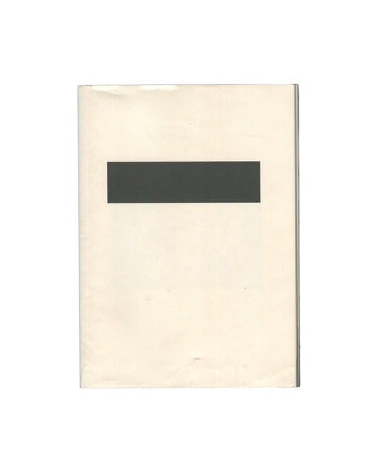 Stefano Pilati, Random Identities, Jordan Hemingway, zine front cover, cream with dark grey horizontal block, 2019
