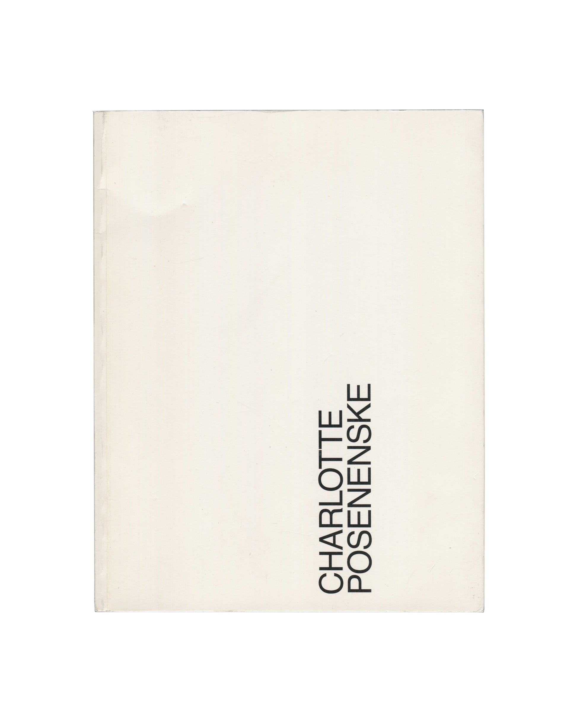 Charlotte Posenenske catalogue, MMK Frankfurt 1990, front cover: cream ground, artist name in black lower right
