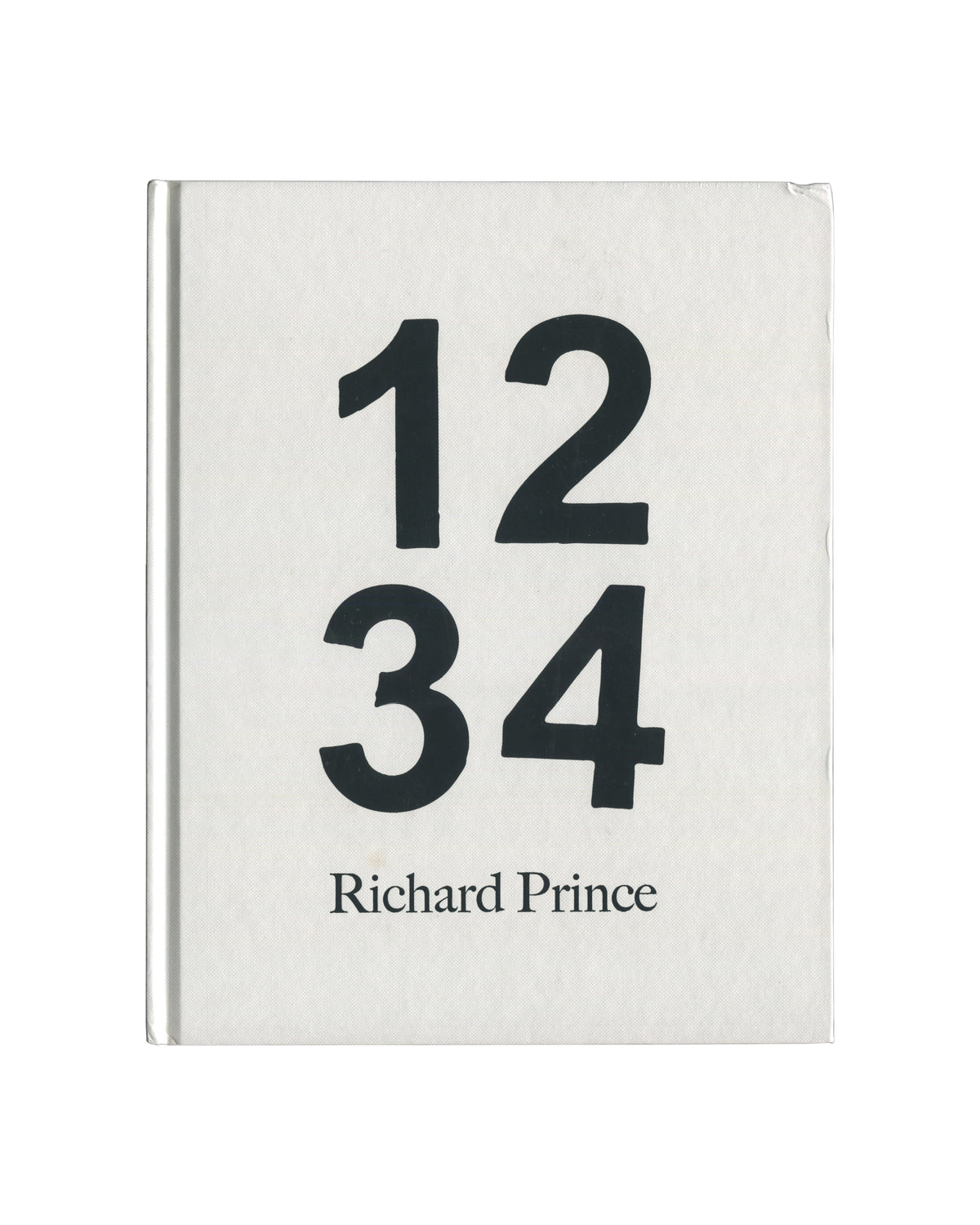 Richard Prince, 1 2 3 4, Fulton Ryder 2025, front cover, white cloth boards, large black numerals 1 2 3 4, Richard Prince serif 