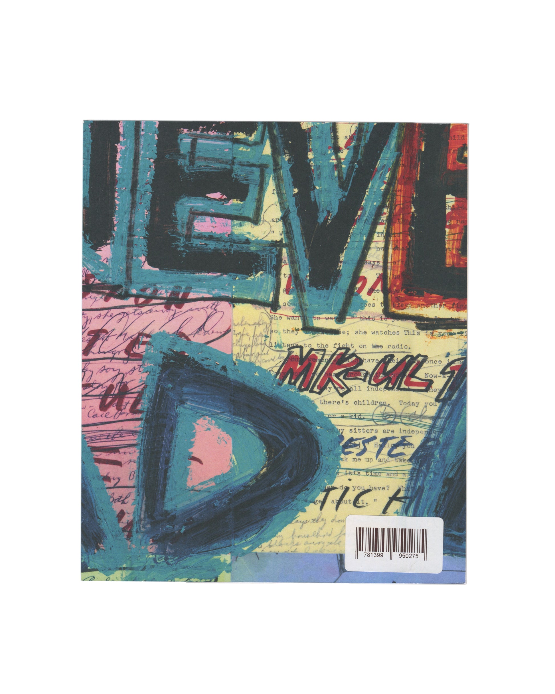 Richard Prince, Everyday, Sadie Coles HQ 2023, back cover, teal and yellow joke painting over typed notes, barcode label 