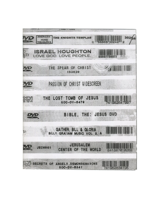 Richard Prince / Howard Johnson, The Pope's Butler, Fulton Ryder 2012, front cover: grid of religious DVD spine labels
