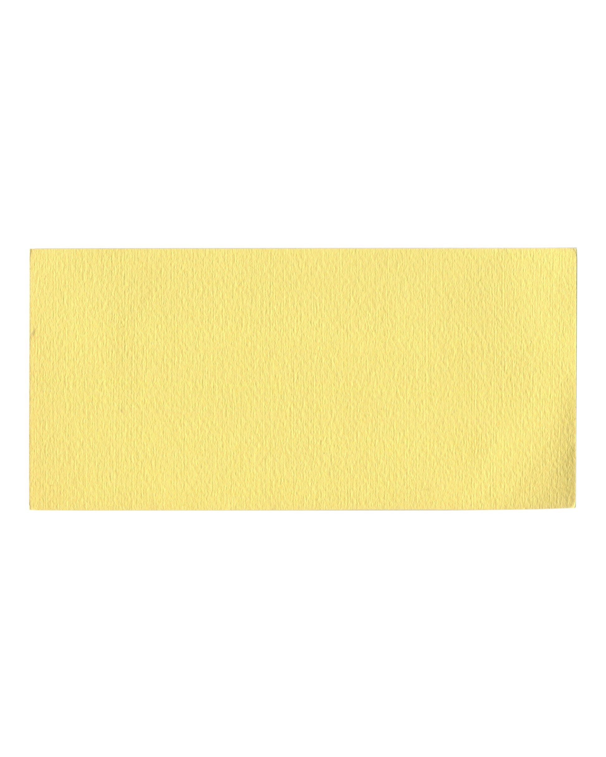 Reverse of 1963 Galerie Mona-Lisa invitation for Ivan Rabuzin, plain pale yellow textured card, unprinted, with light age toning.
