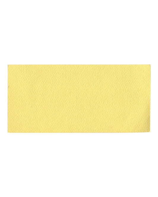 Reverse of 1963 Galerie Mona-Lisa invitation for Ivan Rabuzin, plain pale yellow textured card, unprinted, with light age toning.