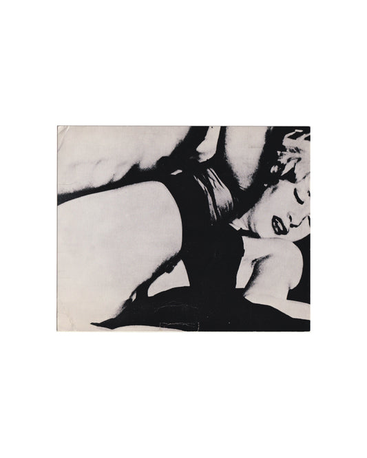Rancillac — Pornographie, exhibition invitation card, Galerie Daniel Templon Paris 1969, front: high-contrast black and white photographic image of reclining female figure