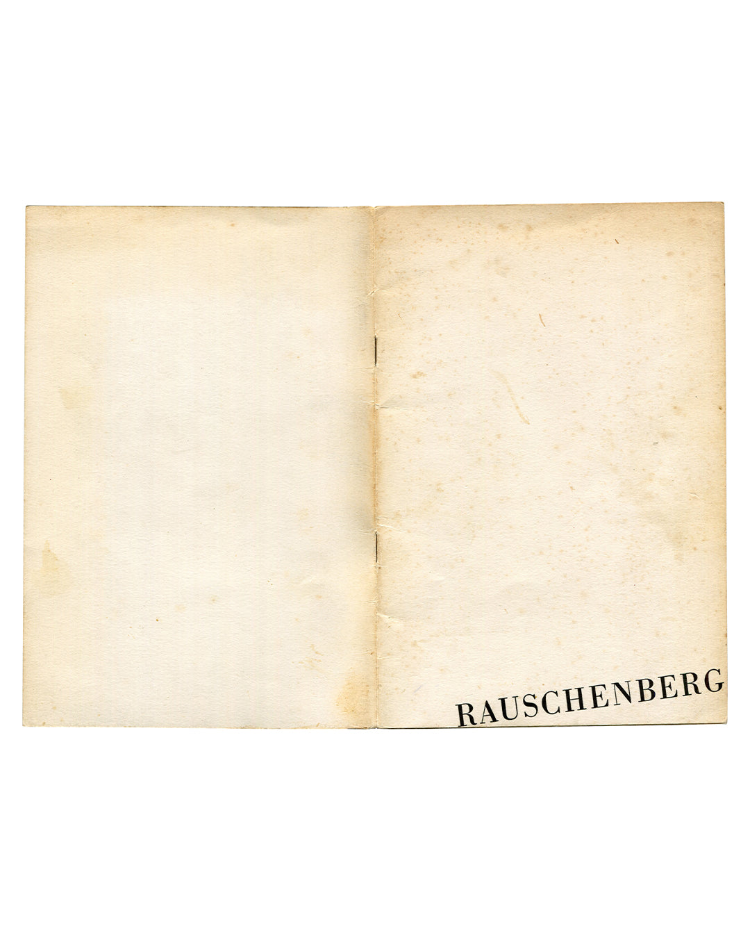 Robert Rauschenberg, Ileana Sonnabend Gallery, Paris, 1963 — back cover. Inserted checklist of works shown in Première Exposition and Seconde Exposition, February–March 1963. Lists Monogram (1955–59), Broadcast (1959), Charlene (1954), and further works with dimensions.