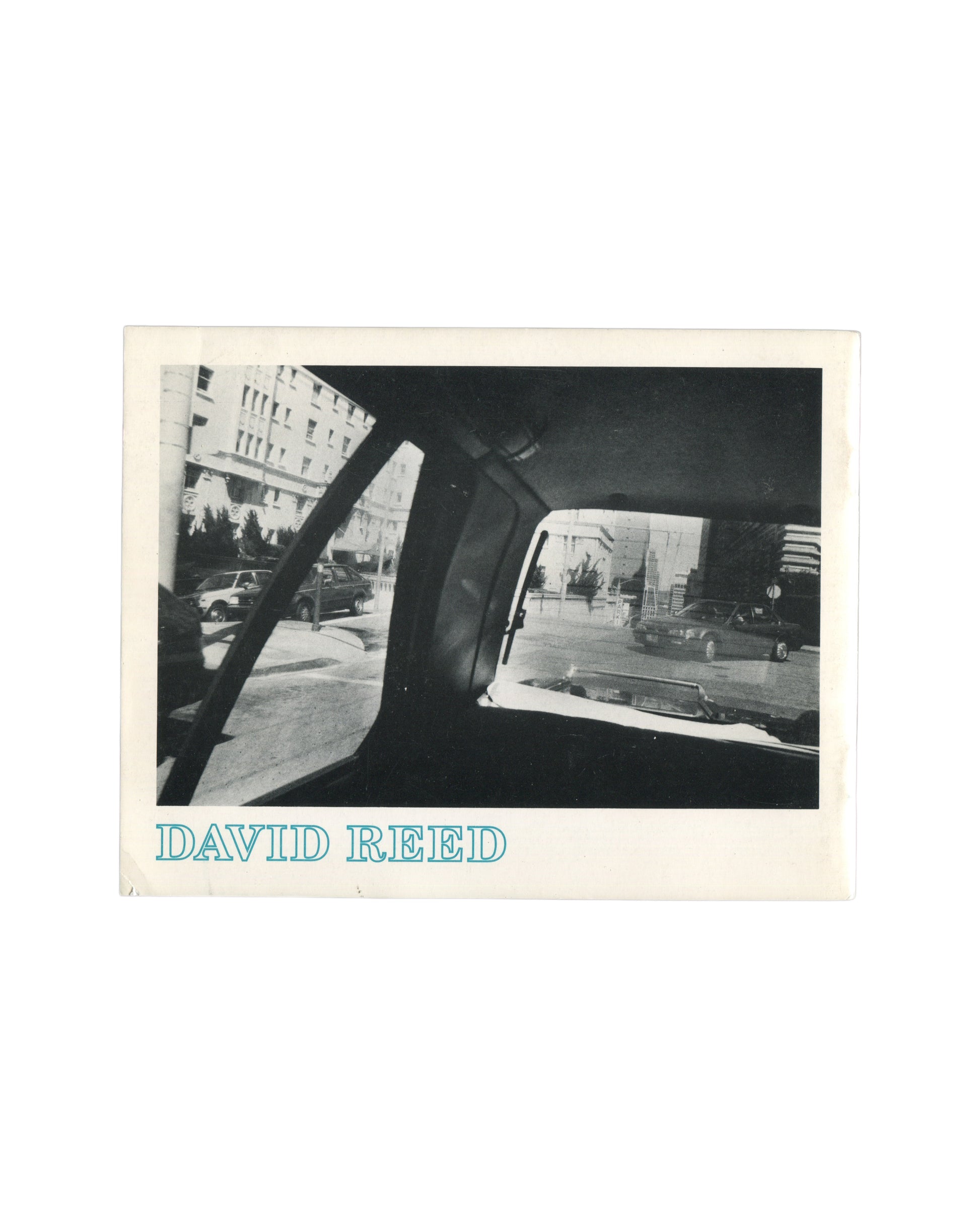 David Reed, Two Bedrooms in San Francisco, back cover: b&w rear-window view, parked cars, teal DAVID REED type

