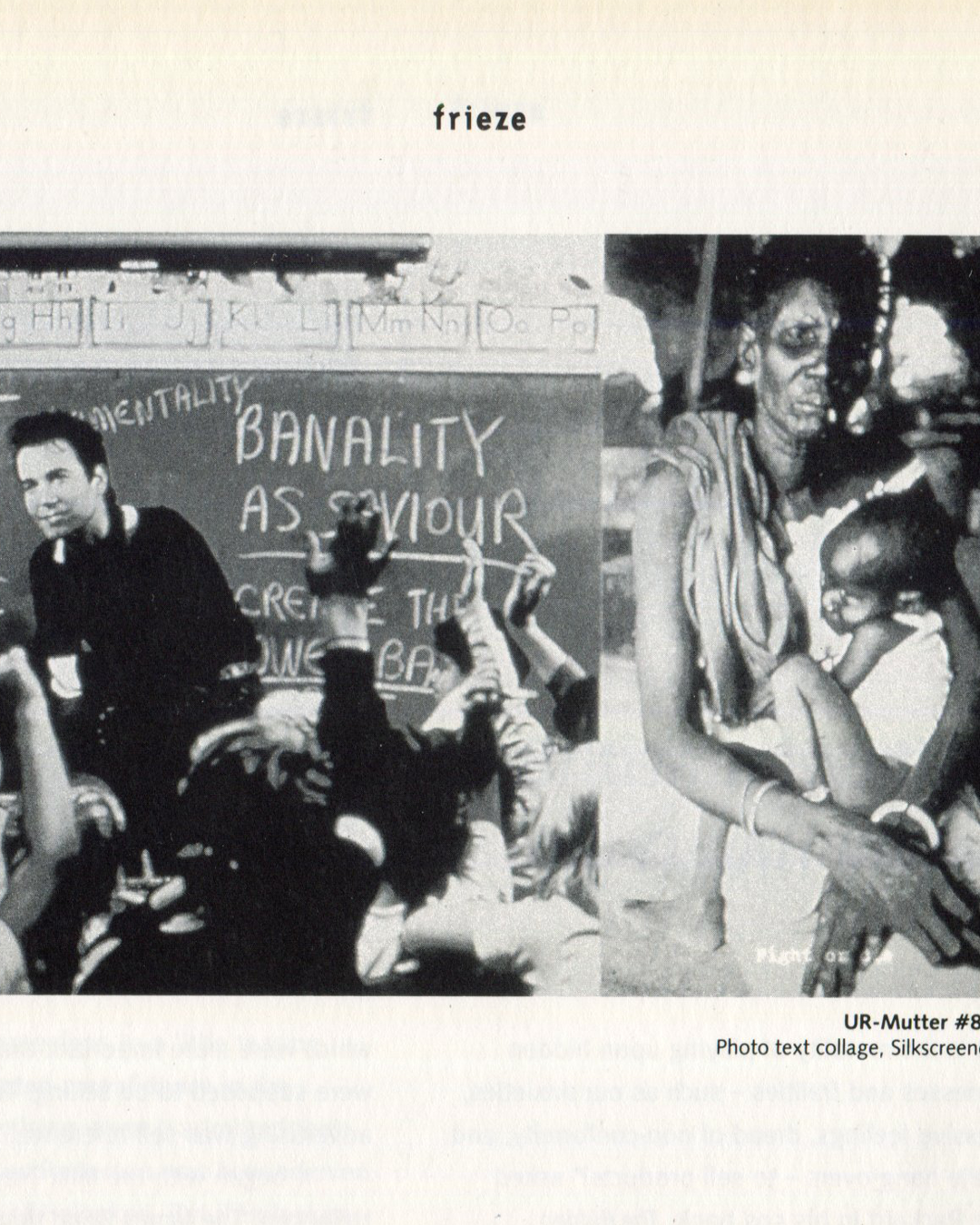 Adrian Piper, UR-Mutter #8, photo-text collage, frieze Issue 1
