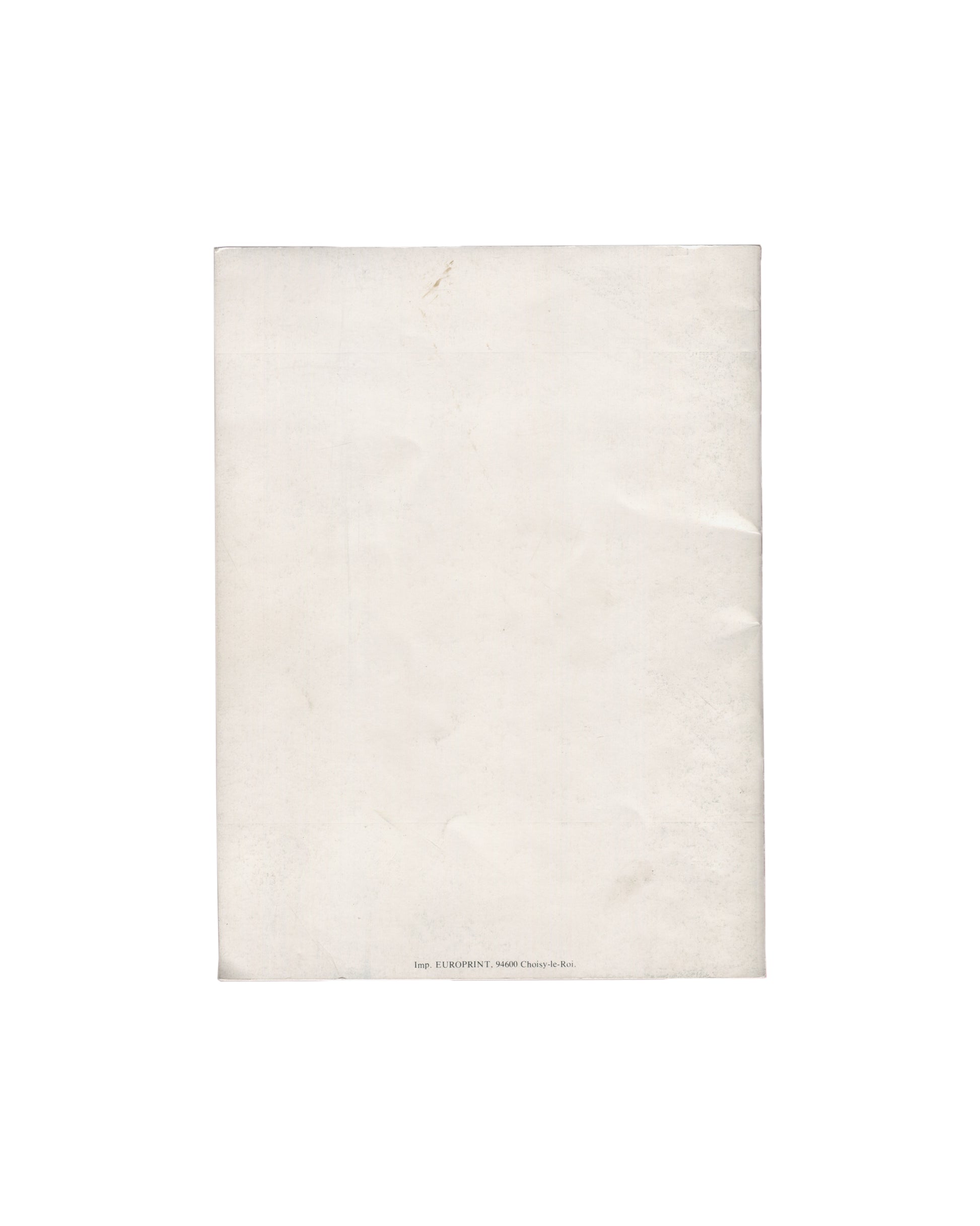 Dorothée Selz, Les Mondes sucrés, 1980, back cover: plain cream, printed by Europrint Choisy-le-Roi, age wear and creasing visible