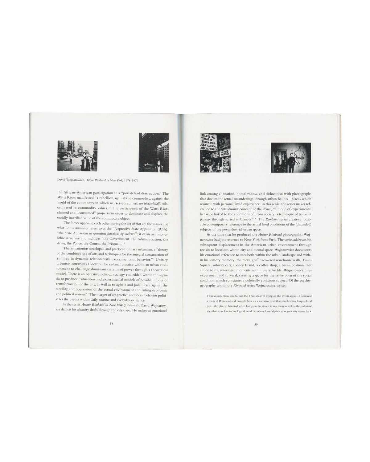 The Power of the City, Whitney ISP, 1992, pp. 58–59, David Wojnarowicz, Arthur Rimbaud in New York, 1978–79, essay text on dérive and alienation